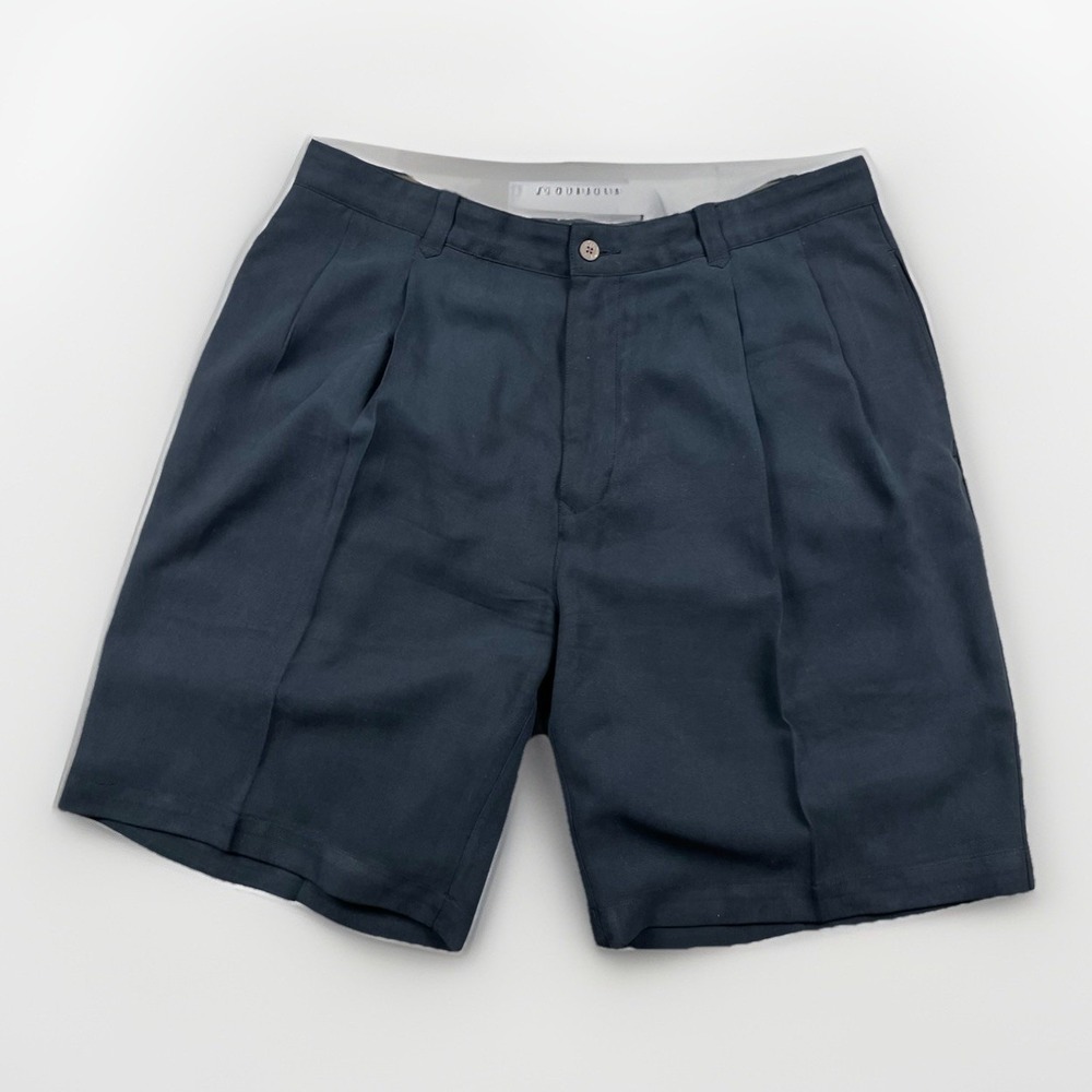 Tommy Bahama Shorts Men's Size 36 - 100% Silk Black Pleated Front